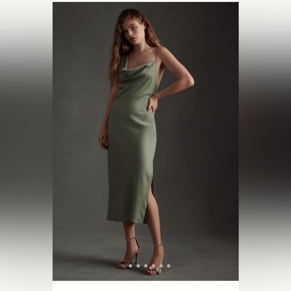 BHLDN Olive Green Midi Dress
